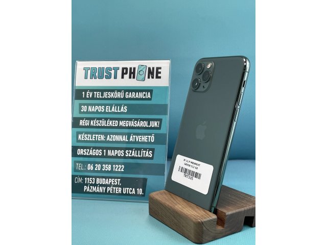 !! 1 ÉV GARANCIA !! iPhone 11 Pro Midnight Green 512 GB – TRT335 – 100% AKKU