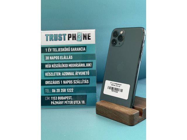 !! 1 ÉV GARANCIA !! iPhone 11 Pro Midnight Green 256 GB – TRT438 – 100% AKKU