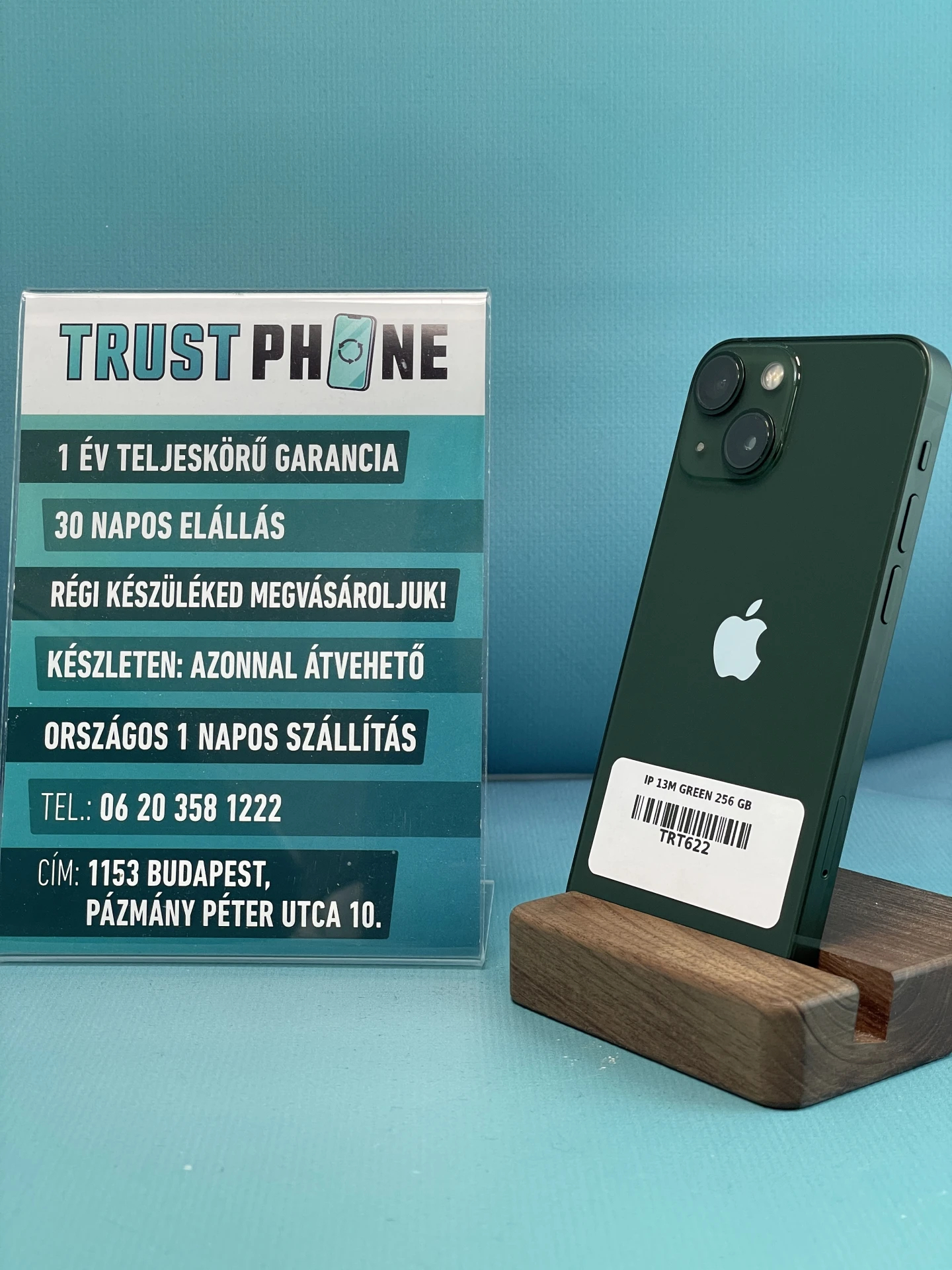 !! 1 ÉV GARANCIA !! iPhone 13 Mini Green 256 GB – TRT622 – 89% AKKU