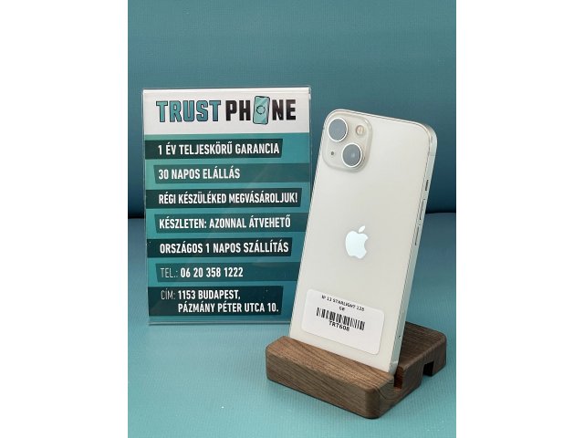 !! 1 ÉV GARANCIA !! iPhone 13 Starlight 128 GB – TRT608 – 100% AKKU