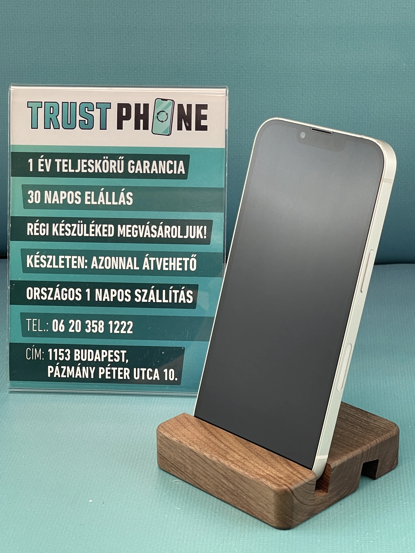 !! 1 ÉV GARANCIA !! iPhone 13 Starlight 128 GB – TRT610 – 100% AKKU