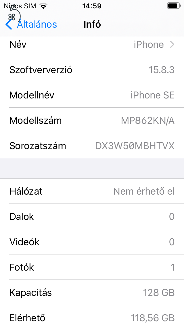 iPhone SE 256 GB független fekete akku 100%!