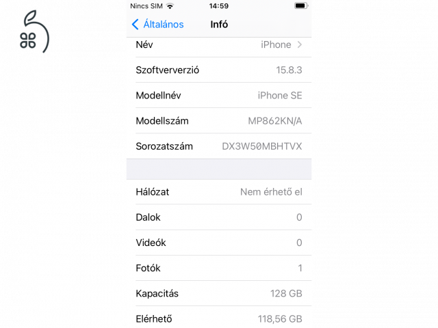 iPhone SE 256 GB független fekete akku 100%!