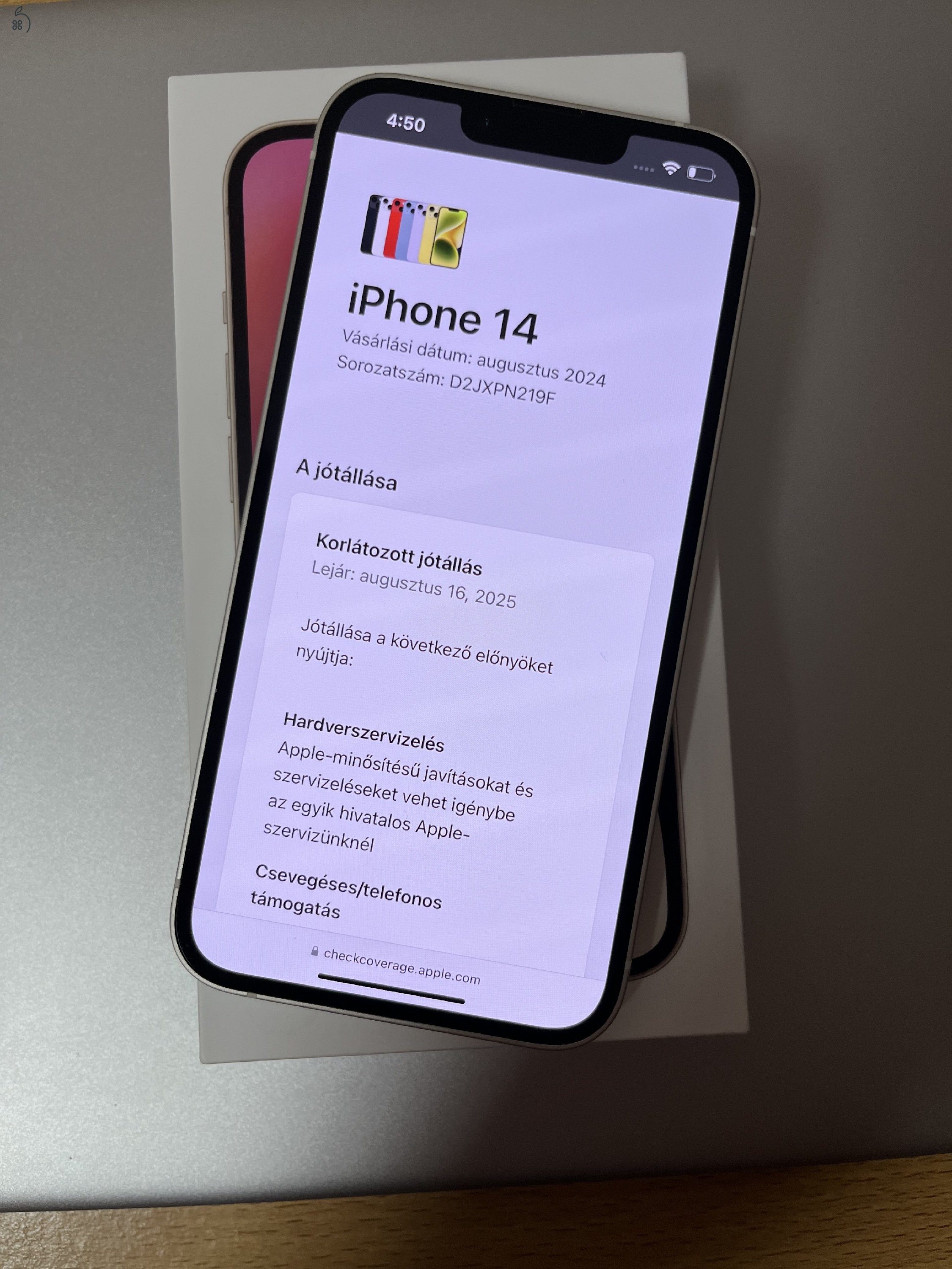 iPhone 14 128GB Makulátlan! Apple garancia: 2025.08.16.-ig! 