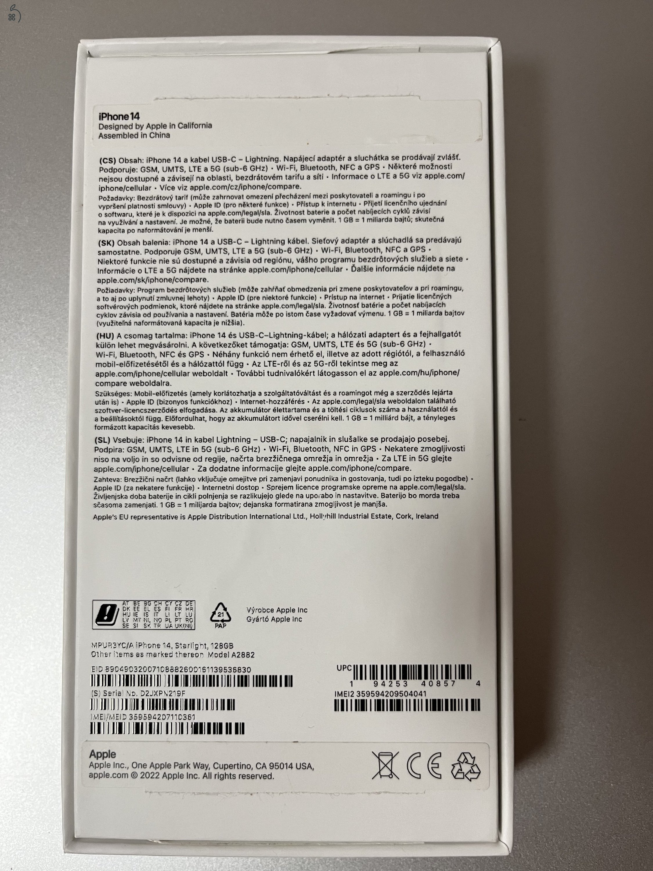 iPhone 14 128GB Makulátlan! Apple garancia: 2025.08.16.-ig! 