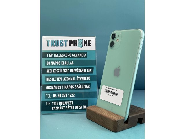 !! 1 ÉV GARANCIA !! iPhone 11 Green 128 GB – TRT410 – 100% AKKU