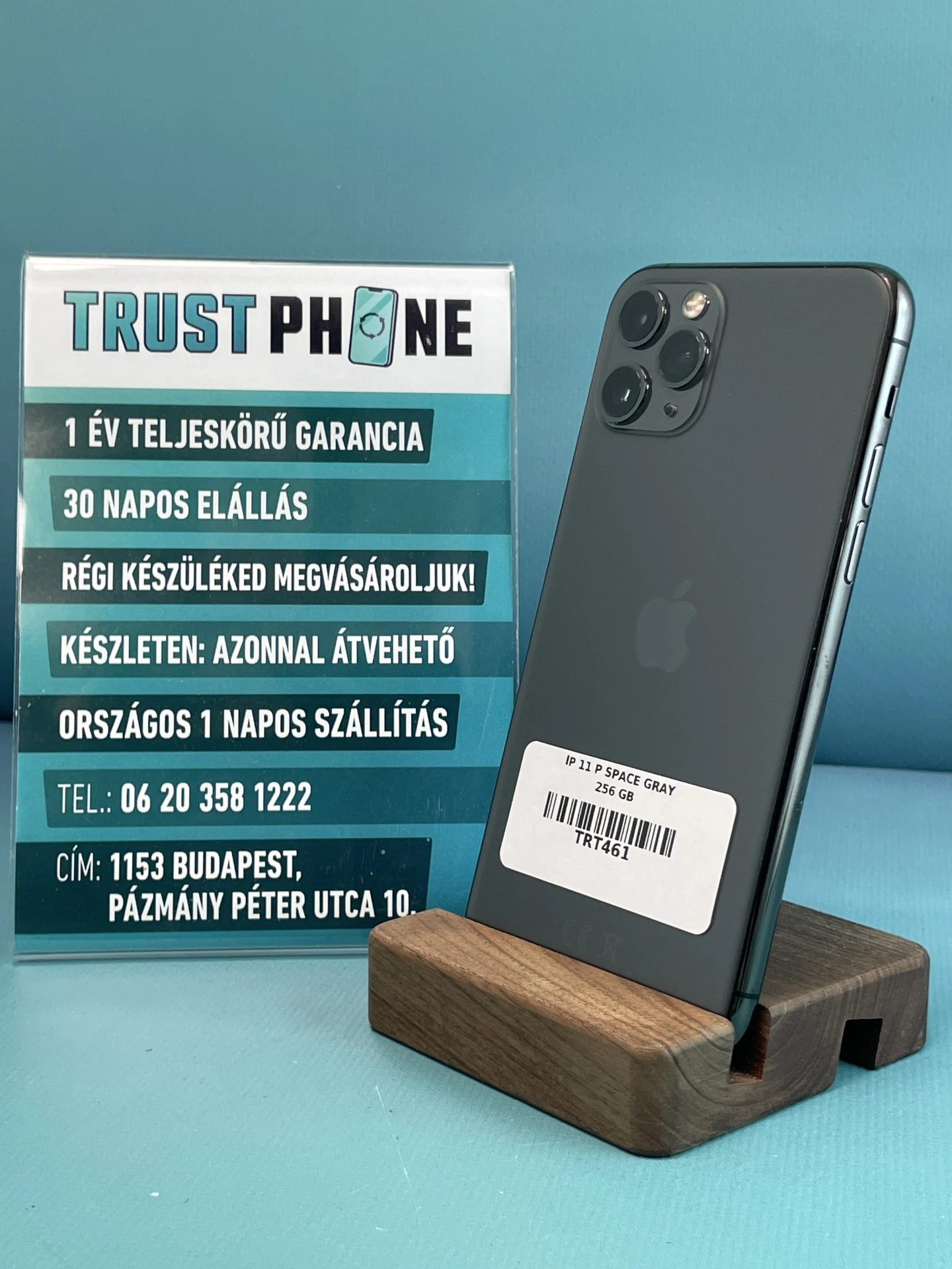 !! 1 ÉV GARANCIA !! iPhone 11 Pro Space Gray 256 GB – TRT461 – 100% AKKU