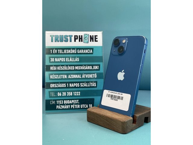 !! 1 ÉV GARANCIA !! iPhone 13 Mini Blue 256 GB – TRT680 – 100% AKKU