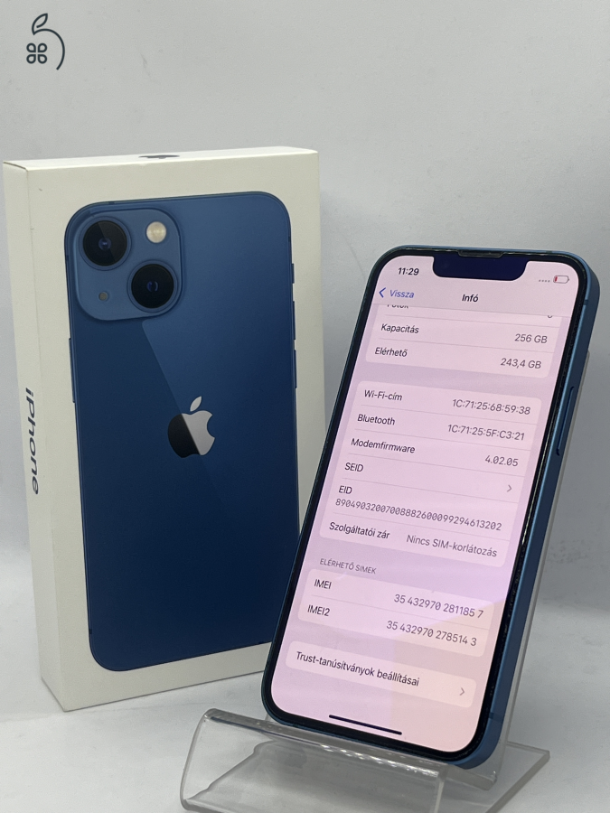 iPHONE 13 MINI 256gb FÜGGETLEN, GARANCIÁVAL, ÜZLETBŐL