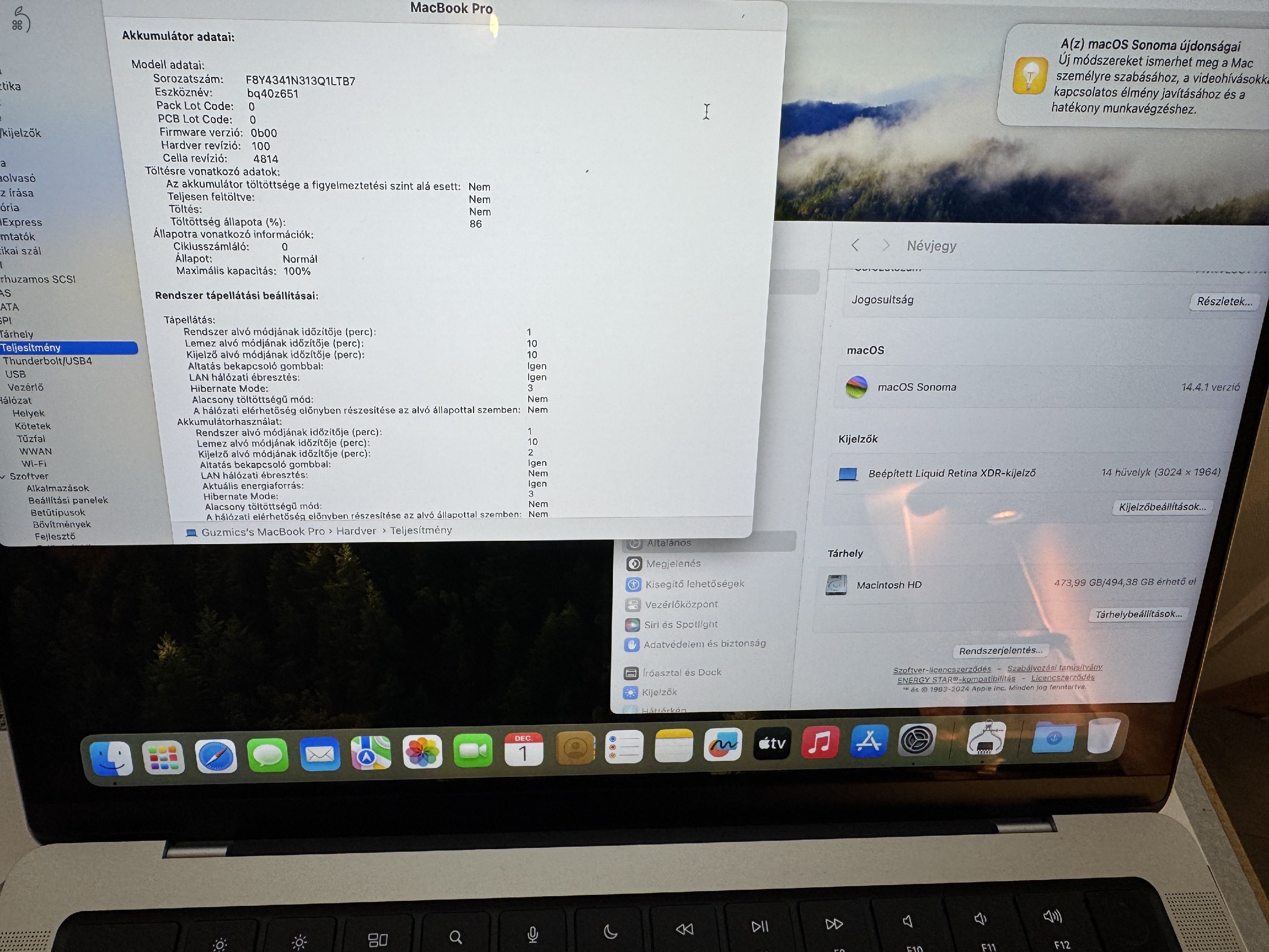 Szinte új Macbook Pro 14' Silver M1 Pro /16Gb ram/ 512Gb SSD