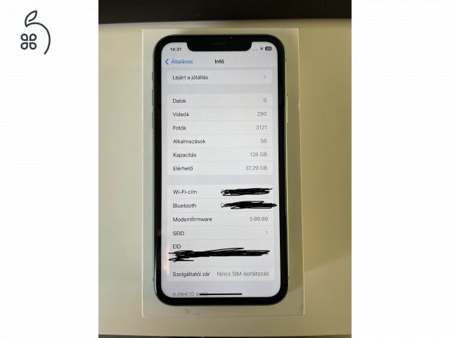 iPhone 11 128GB 100% akksi, független, dobozzal, mint az új 