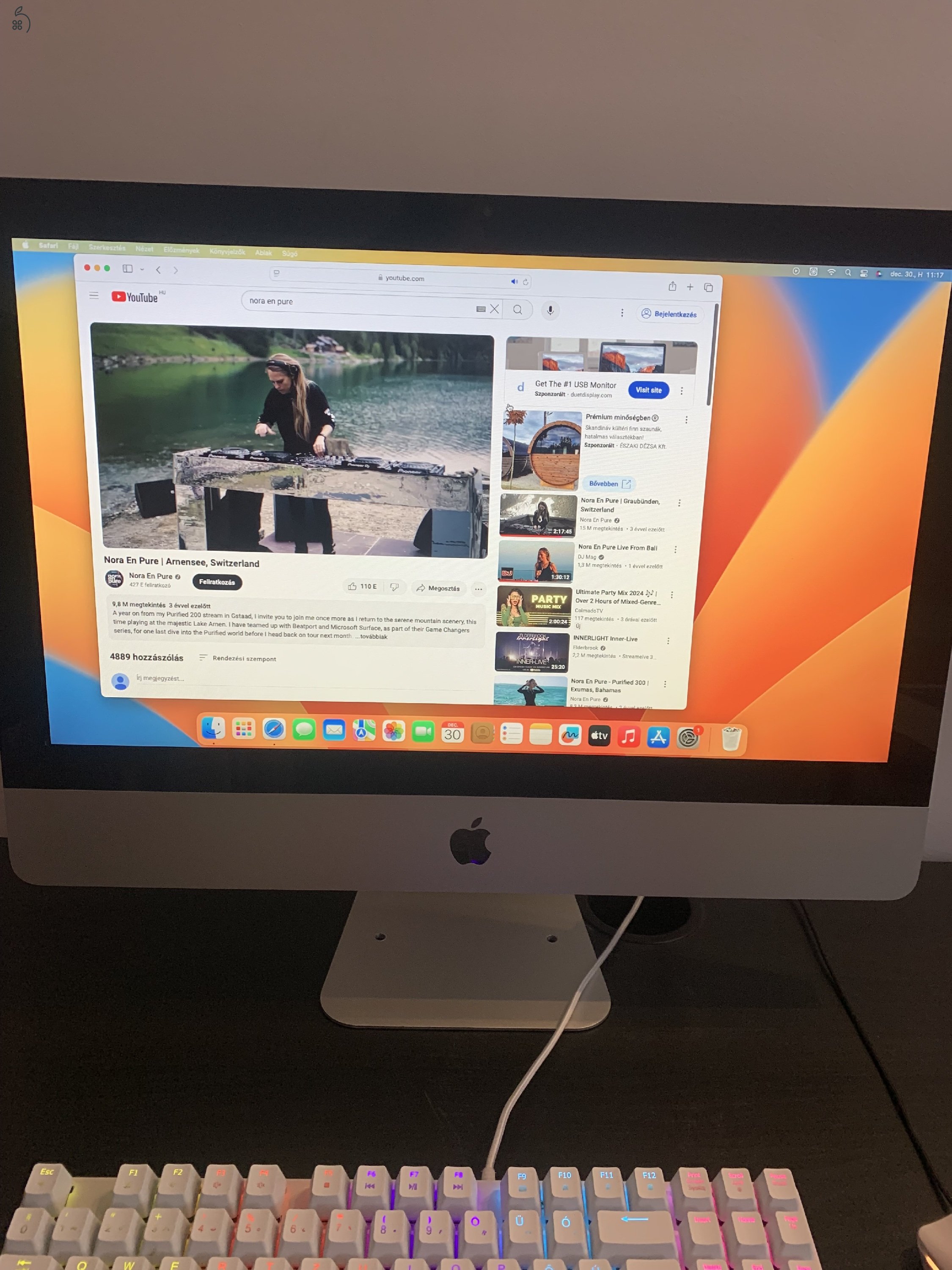 Imac 21,5coll Ventura  8Gb SSD 480Gb