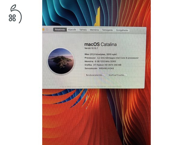 Imac 21,5coll Catalina  8Gb SSD 256Gb