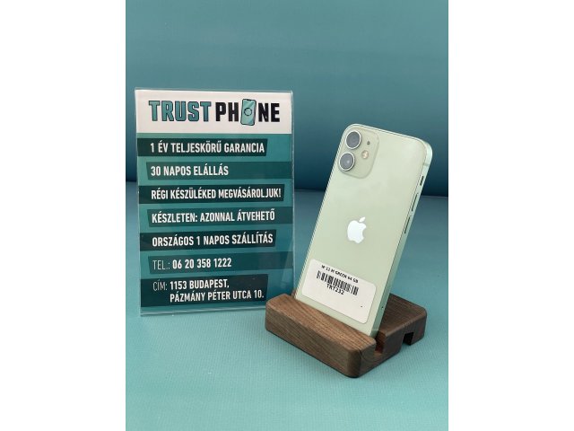 !! 1 ÉV GARANCIA !! iPhone 12 Mini Green 64 GB – TRT232 – 92% AKKU