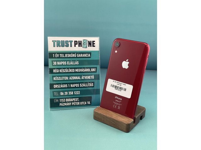 !! 1 ÉV GARANCIA !! iPhone XR PRODUCT RED 128 GB – TRT519 – 100% AKKU