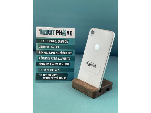 !! 1 ÉV GARANCIA !! iPhone XR White 128 GB – TRT723 – 100% AKKU