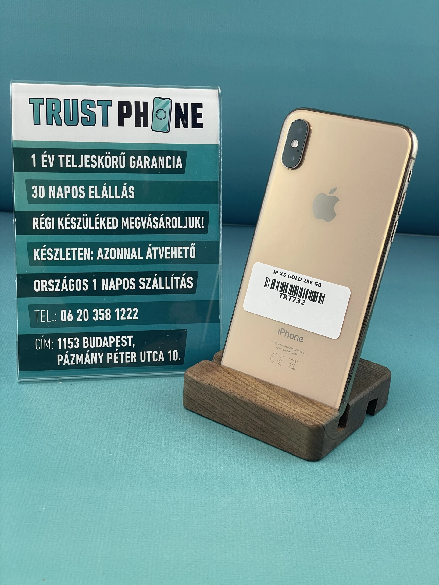 !! 1 ÉV GARANCIA !! iPhone XS Gold 256 GB – TRT732 – 100% AKKU