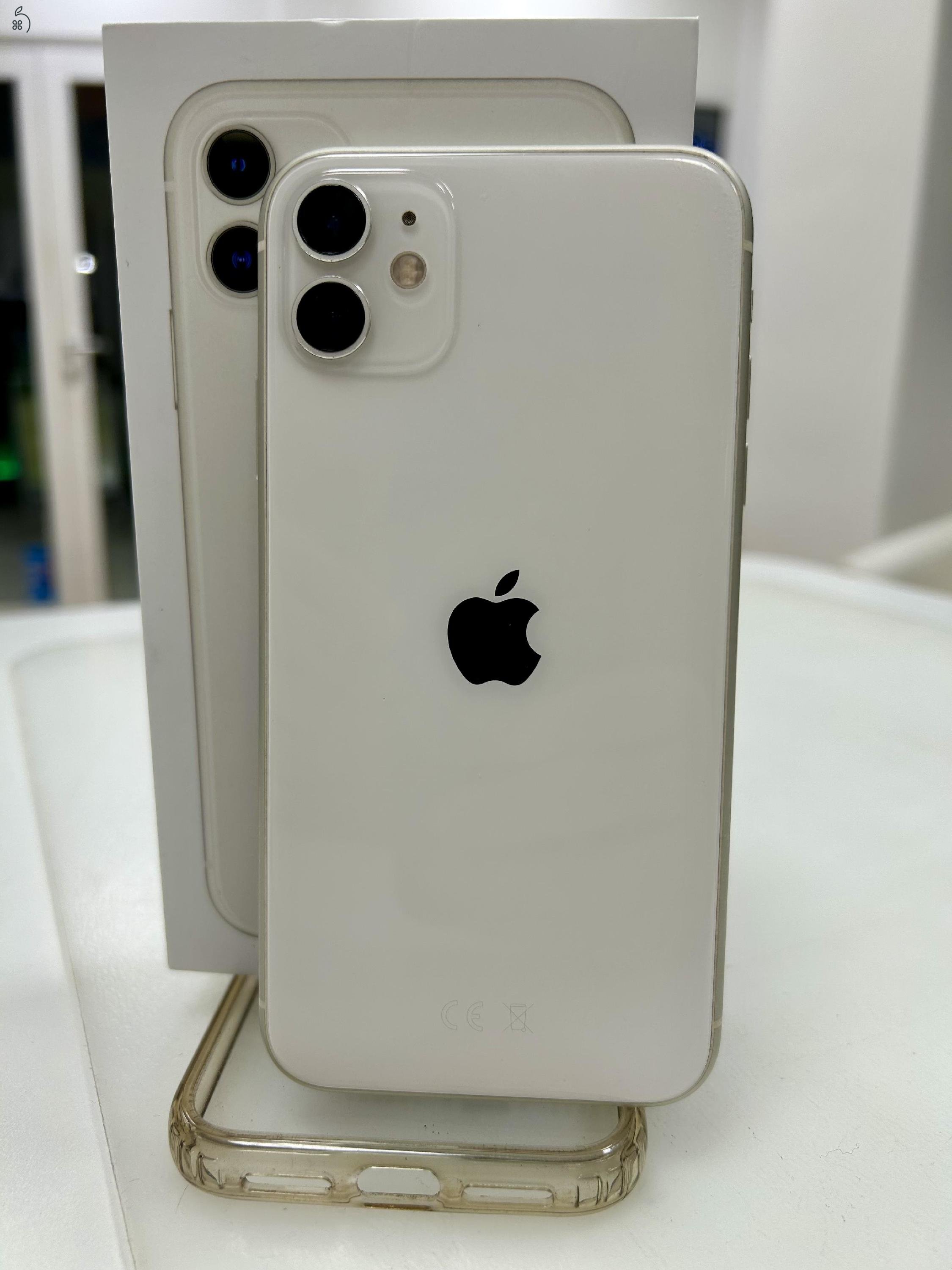 iPhone 11 White 64GB Szép Állapot Független 84% akku 3 Hó Gar + Beszámítás