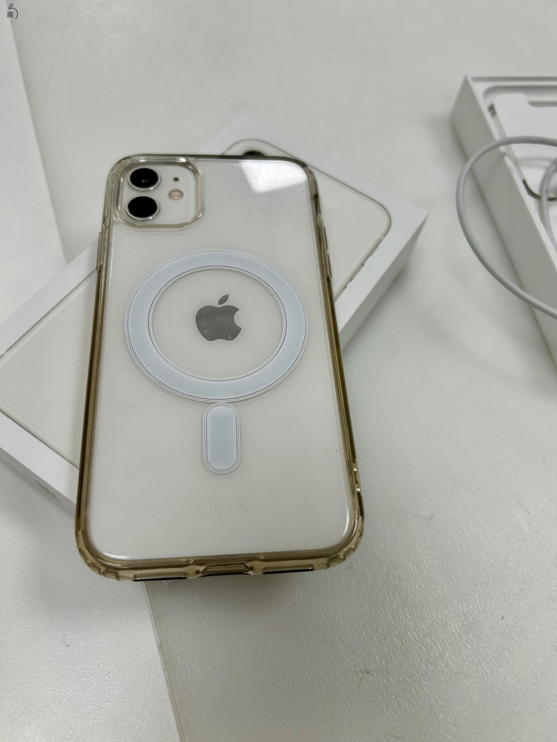 iPhone 11 White 64GB Szép Állapot Független 84% akku 3 Hó Gar + Beszámítás