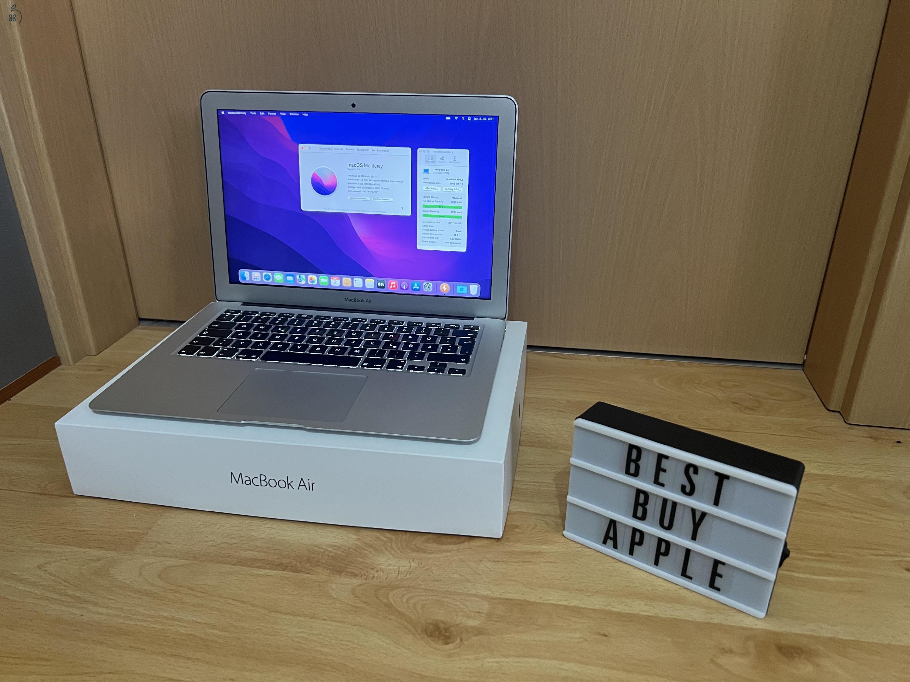 2017 MacBook Air 13 / i5 / 8GB / 128GB SSD / Új 100%-os Aksival