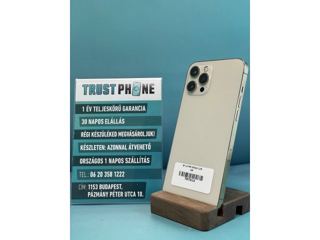 !! 1 ÉV GARANCIA !! iPhone 12 Pro Max Gold 128 GB – TRT014 – 100% AKKU