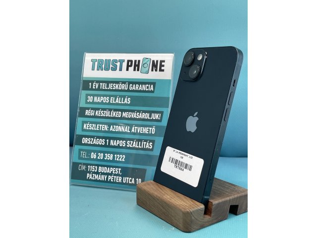 !! 1 ÉV GARANCIA !! iPhone 14 Midnight 128 GB – TRT884 – 100% AKKU