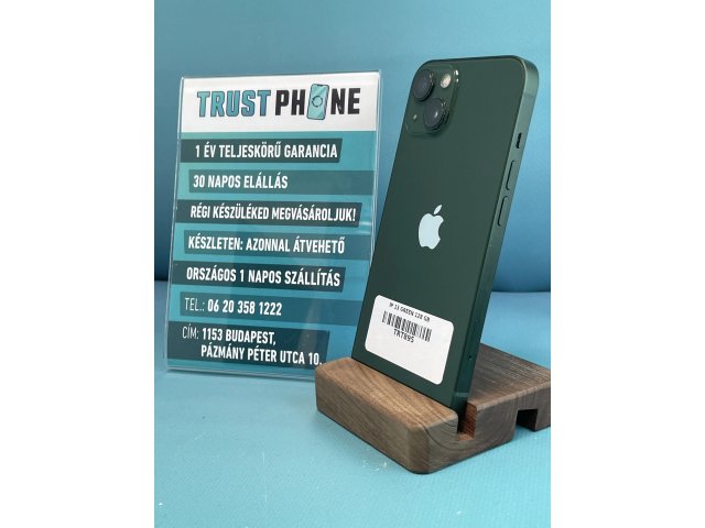 !! 1 ÉV GARANCIA !! iPhone 13 Green 128 GB – TRT895 – 100% AKKU