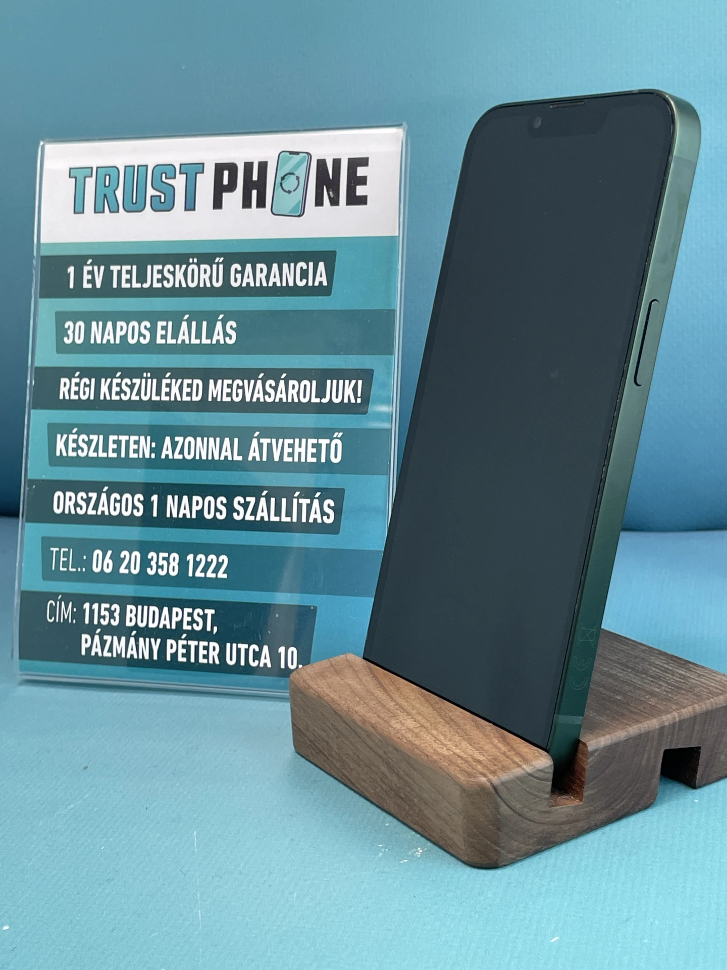 !! 1 ÉV GARANCIA !! iPhone 13 Green 128 GB – TRT895 – 100% AKKU