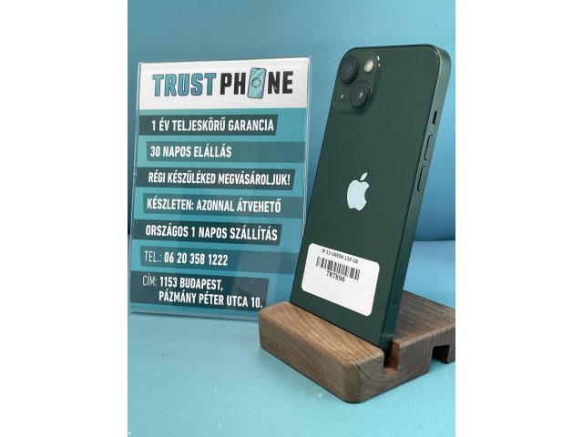 !! 1 ÉV GARANCIA !! iPhone 13 Green 128 GB – TRT896 – 100% AKKU