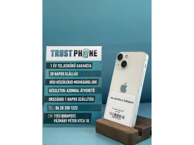 !! 1 ÉV GARANCIA !! iPhone 13 Mini Starlight 128 GB – GD202222 – 100% AKKU