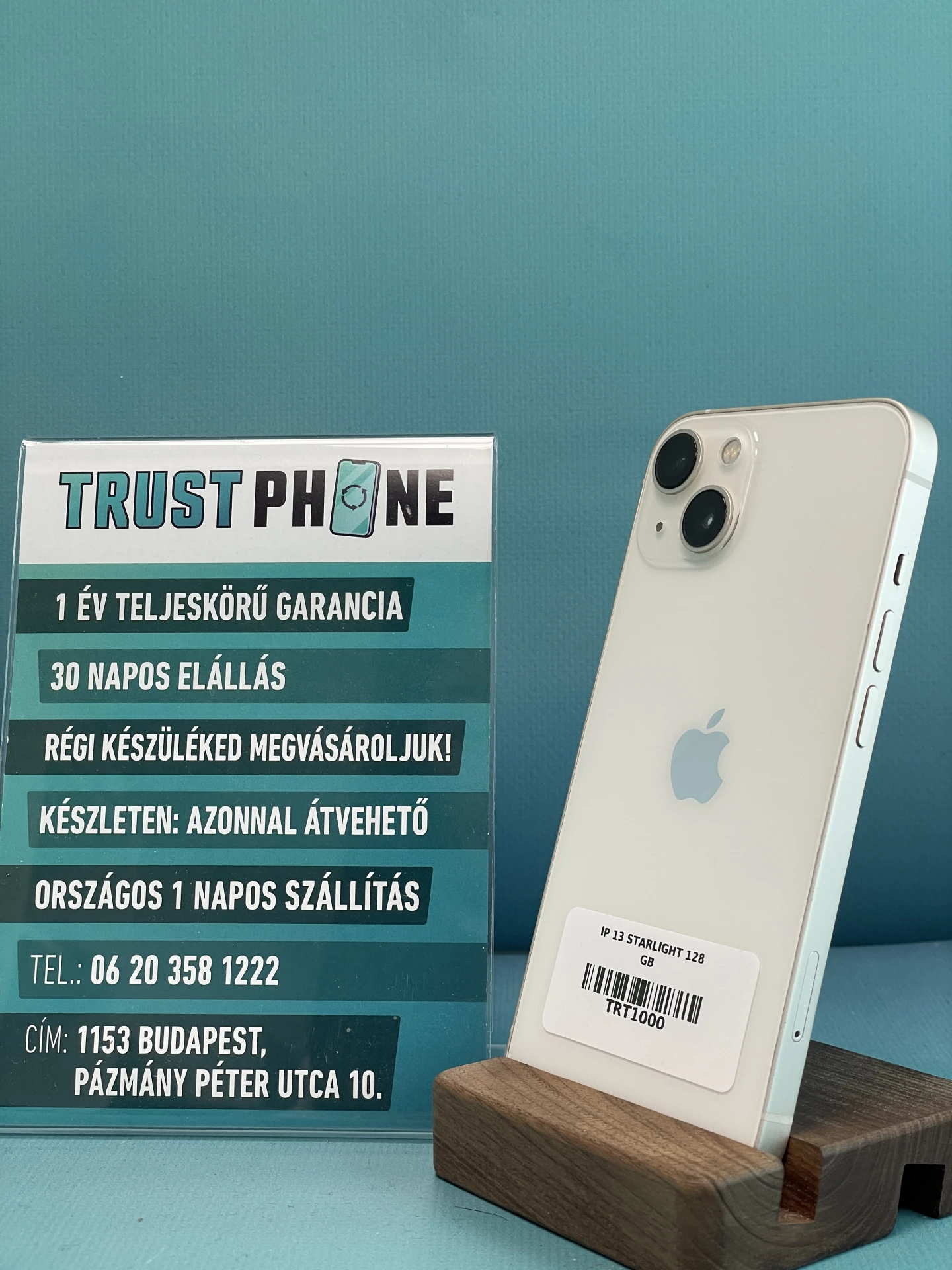 !! 1 ÉV GARANCIA !! iPhone 13 Starlight 128 GB – TRT1000 – 90% AKKU