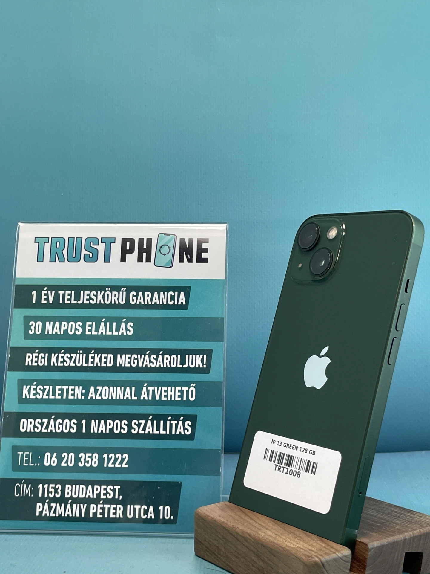 !! 1 ÉV GARANCIA !! iPhone 13 Green 128 GB – TRT1008 – 88% AKKU