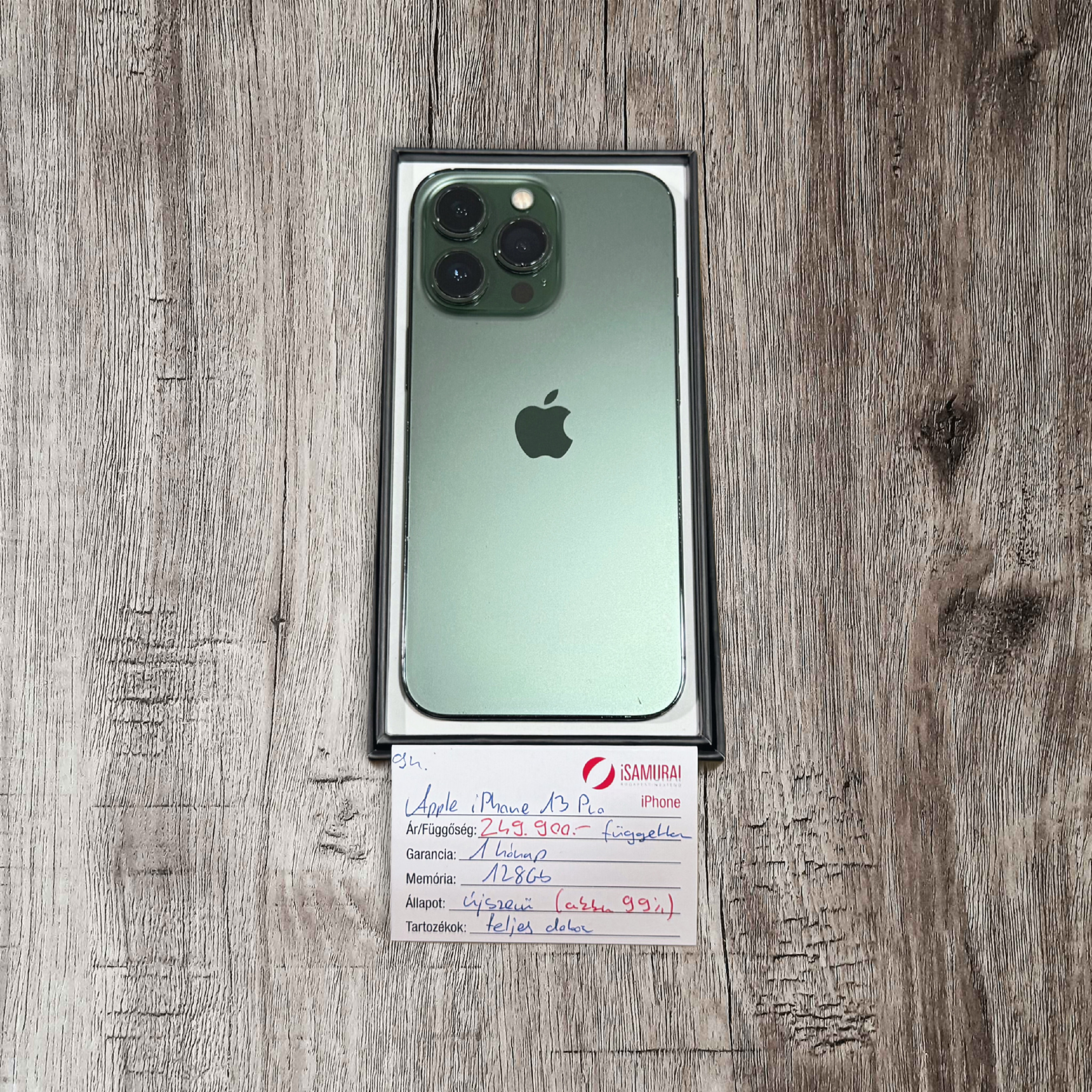 94. Apple iPhone 13 Pro - 128 GB - Alpine Green - 99% AKKU