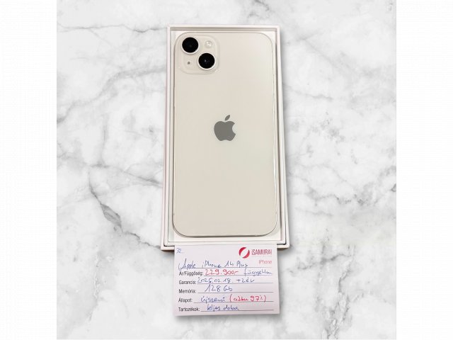 32. Apple iPhone 14 Plus - 128 GB - Fehér - Újszerű - APPLE GAR