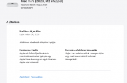 Mac Mini M2 garanciális