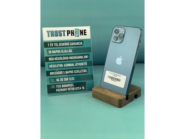 !! 1 ÉV GARANCIA !! iPhone 12 Pro Pacific Blue 128 GB – TRT633 – 100% AKKU