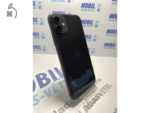 Apple iPhone 11 64 GB Black - akku 100% - 12 hó garancia