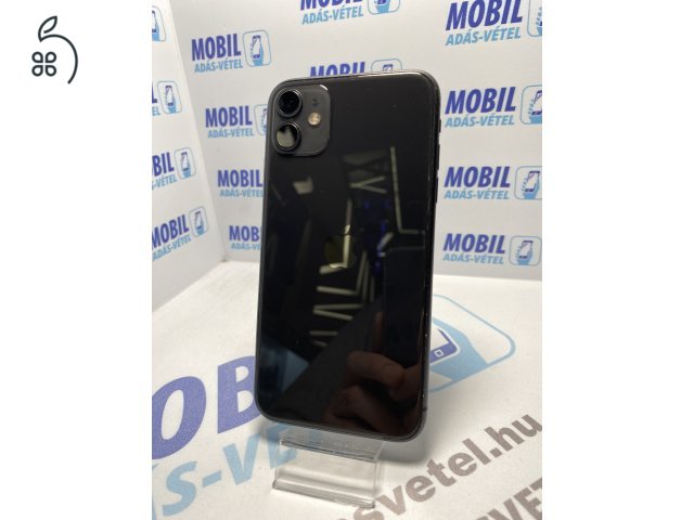 Apple iPhone 11 64 GB Black - akku 100% - 12 hó garancia