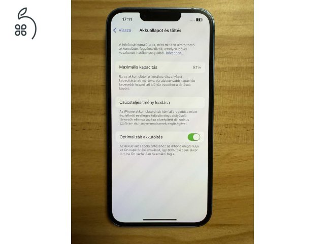 iPhone 13 Kék 128Gb + Magsafe tok + 2in1 töltő és egyebek