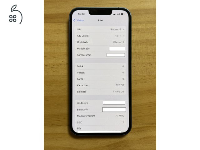 iPhone 13 Kék 128Gb + Magsafe tok + 2in1 töltő és egyebek