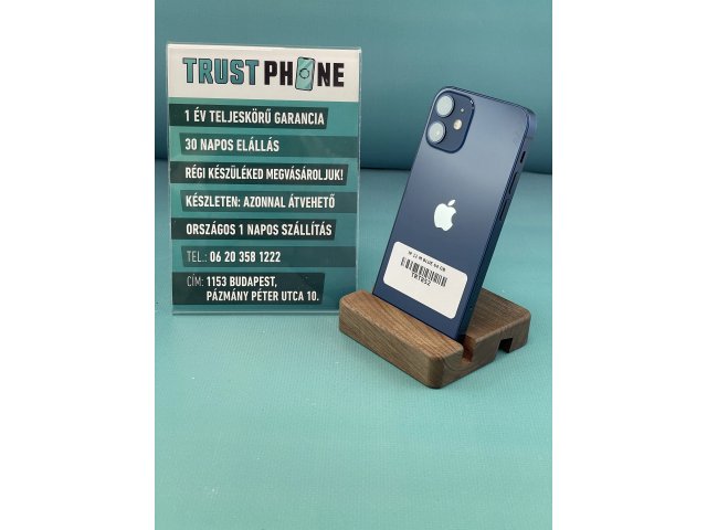 !! 1 ÉV GARANCIA !! ! AKCIÓ ! iPhone 12 Mini Blue 64 GB – TRT852 – 100% AKKU