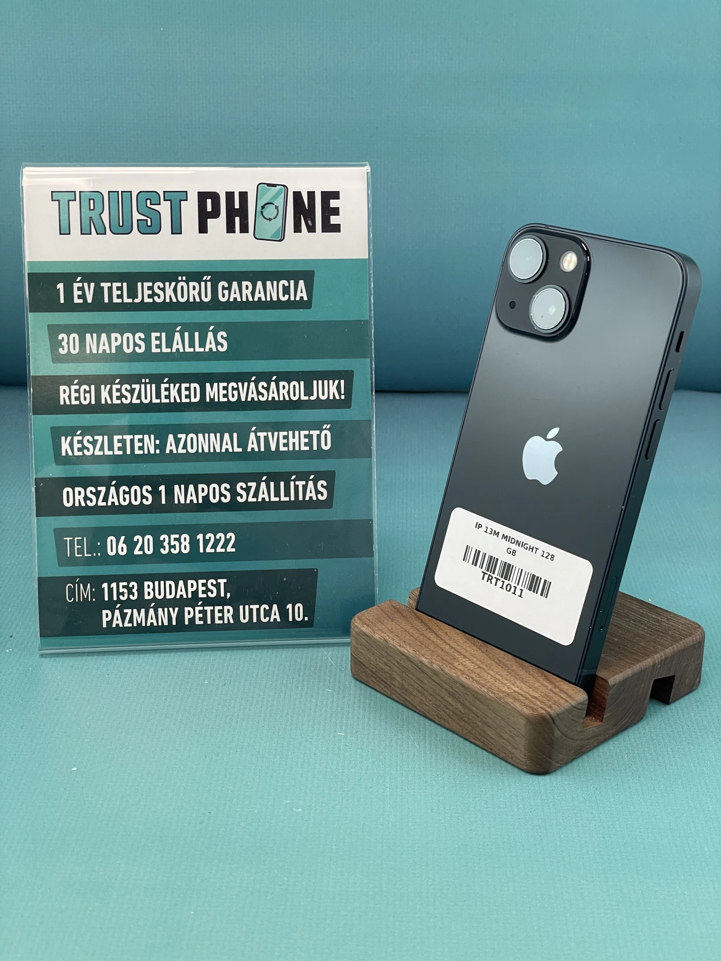 !! 1 ÉV GARANCIA !! iPhone 13 Mini Midnight 128 GB – TRT1011 – 100% AKKU