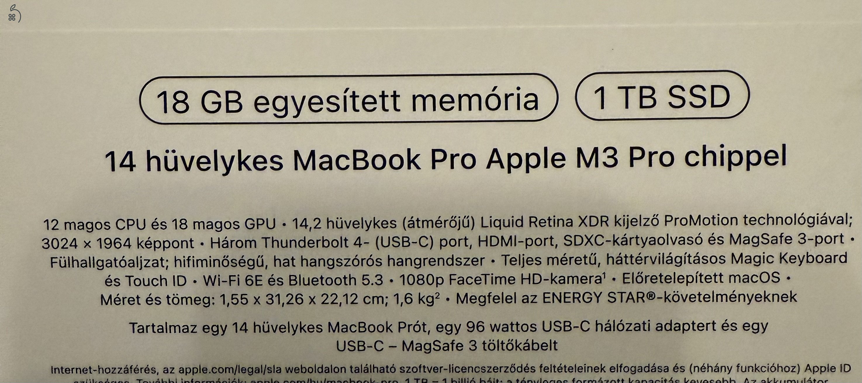 MacBook Pro 14 M3 Pro 1tb