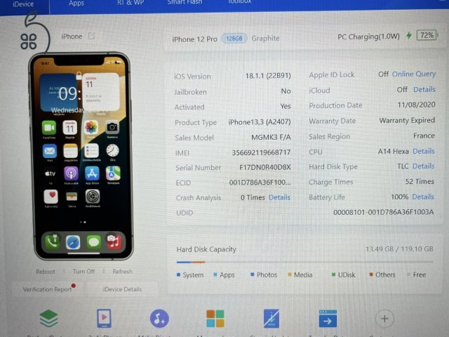 iPhone 12 Pro 128GB Karcmentes! Akku 100%!