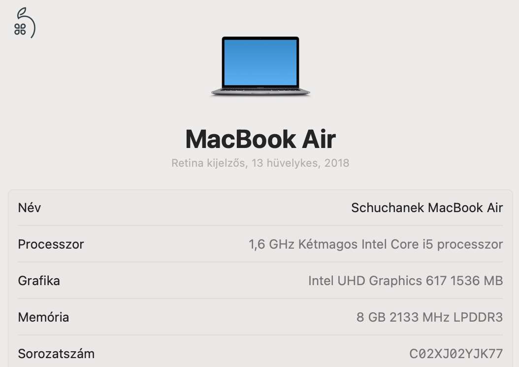 MacBook Air 13, Retina, 2018