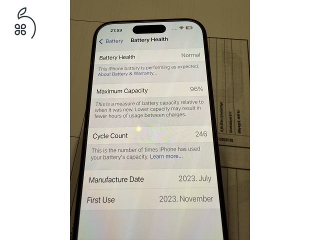 iPhone 15 Pro 256Gb (2024.10. )