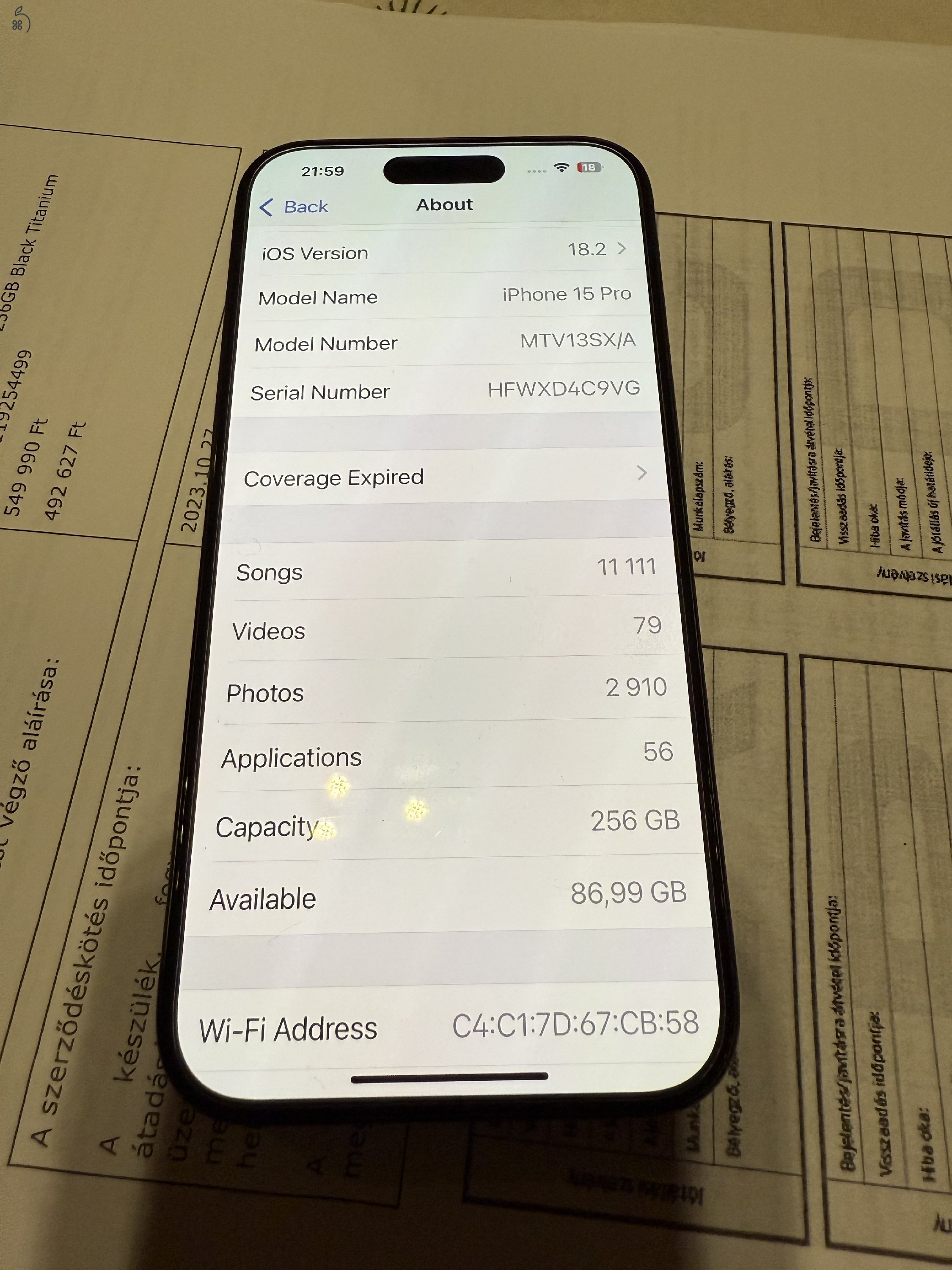 iPhone 15 Pro 256Gb (2024.10. )