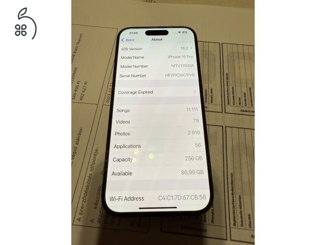 iPhone 15 Pro 256Gb (2024.10. )