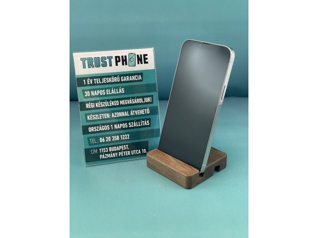 !! 1 ÉV GARANCIA !! iPhone 13 Pro Max Silver 128 GB – TRT220 – 100% AKKU