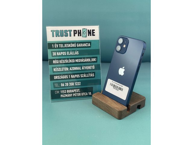 !! 1 ÉV GARANCIA !! iPhone 12 Mini Blue 64 GB – TRT850 – 100% AKKU